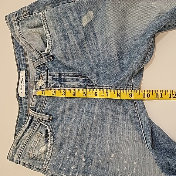 Flying Monkey Distressed Crop Straight Jeans 26 Blue Mid-Rise Denim Pants Y2347 - Picture 11 of 14